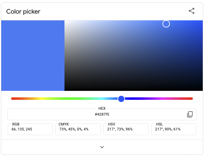 Screenshot of Google&rsquo;s default color picker