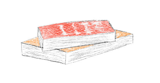 A drawing of two stacked books.